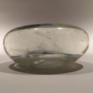 Early Chinese White Ground Art Glass Paperweight Detailed Fish & Lotus