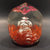 Antique Bohemian Faceted Art Glass Paperweight Seated Dog Sulphide