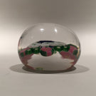 Miniature Clichy Art Glass Paperweight a Concentric Millefiori With Rose Canes