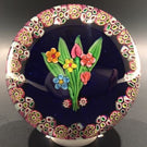 Vintage Paul Ysart Art Glass Paperweight lamp worked bouquet millefiori Garland