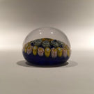 Miniature Strathearn Art Glass Paperweight Concentric Millefiori On Blue Ground