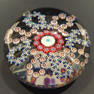 Huge Antique Baccarat Art Glass Paperweight Looped Millefiori Garland