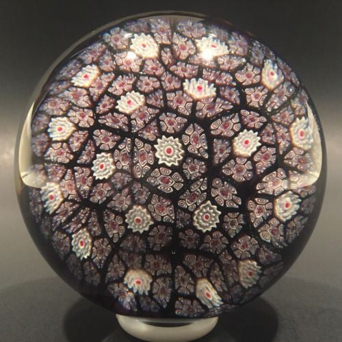 Vintage Murano Art Glass Paperweight Closepacked Complex Millefiori
