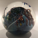 Huge 3-3/4" Josh Simpson Art Glass Paperweight Inhabited Planet Sculpture