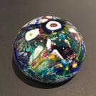 Vintage Murano Art Glass Paperweight Millefiori Scramble Daisy & Rose Canes