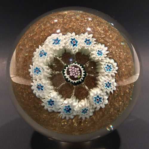 Vintage Murano Fratelli Toso Art Glass Paperweight Millefiori Grape Silhouette