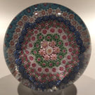 Rare Clichy Art Glass Paperweight Complex Close Packed Millefiori Piedouche