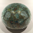 Antique English Green Bottle Glass Paperweight Whimsy Reverse Decoupage