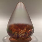 Signed Solstice Studios Art Glass Paperweight Modern Faceted Cone