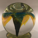 Large Glass Eye Studio Ges Art Glass Paperweight Faceted Dichroic Flower
