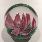 Vintage Elwood Indiana American Studio Art Glass Paperweight Crimp Pink Tulip