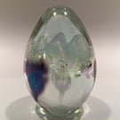 Signed Roger Vines MSH Ash Art Glass Paperweight Purple Iridescent Egg