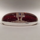 Rare Antique Baccarat Art Glass Paperweight Etched Eiffel Tower Amber Flash