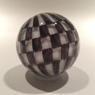 Early Mark Matthews 2" Black & White Checkered Art Glass Marble
