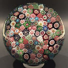 Rare Signed Antique Clichy Art Glass Paperweight Closepacked Complex Millefiori