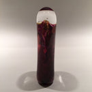 Modern American Signed Studio Art Glass Paperweight Purple Gold Leaf Sculpture