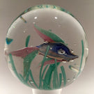 Huge 9" Footed Murano Cenedese Aquarium Fish Art Glass Paperweight Sculpture