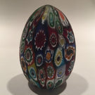 Medium Murano Art Glass Paperweight Egg Shaped Close Packed Millefiori
