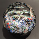 Orient & Flume Art Glass Paperweight Close Packed Millefiori Complex Faceting