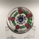 Miniature Clichy Art Glass Paperweight a Concentric Millefiori With Rose Canes