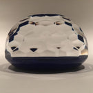Vintage Saint Louis Art Glass Paperweight Etched Flowers & Multifaceted Dome