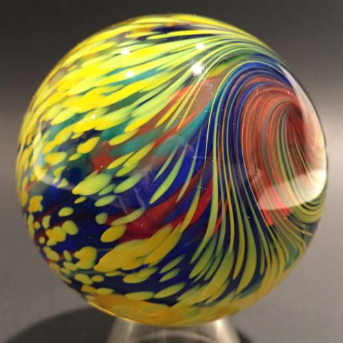 Signed Mark Matthews Art Glass Marble Handmade Modern Onionskin