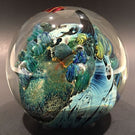 Signed Josh Simpson Art Glass Paperweight Complex Inhabited Planet