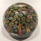 Large Vintage Murano Art Glass Paperweight Complex Closepacked Millefiori