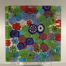Modern Signed Murano Art Glass Paperweight Close Packed Millefiori Block