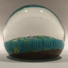 Vintage Murano Art Glass Paperweight Complex Millefiori With Flower Center