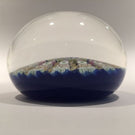 Large Perthshire Art Glass Paperweight Twists and Millefiori on Blue Ground