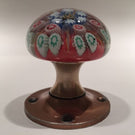 Vintage Strathearn Art Glass Paperweight Doorknob Twists & Millefiori On Orange