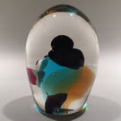 Vintage Murano Art Glass Paperweight Unusual Encased Clown Bust