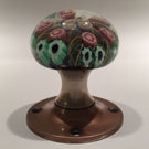 Vintage Strathearn Art Glass Paperweight Doorknob Twists & Millefiori On Black