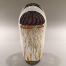 Signed 6" Satava Art Glass paperweight Purple Ribbed Jellyfish Sculpture