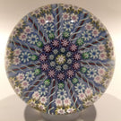 Vintage Perthshire Art Glass Paperweight 11 Spoke Twists & Millefiori on Blue