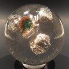 Antique Art Glass Paperweight Encased Rocks Mossy Lichen Stones