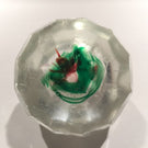 Early 1930's Chinese Faceted Art Glass Paperweight Painted Sulphide Caged Birds