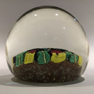 Vintage Murano Fratelli Toso Art Glass Paperweight Figural Leaf Berry Millefiori