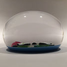 Rare Saint Louis Art Glass Paperweight Lampworked Butterfly And Rose c. 1989