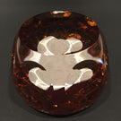 Vintage Cristal D’Albert Faceted Art Glass Paperweight Leonardo DaVinci Sulphide
