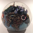 Huge 3-3/4" Josh Simpson Art Glass Paperweight Inhabited Planet Sculpture