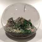 Antique Baccarat Art Glass Paperweight Rock / Sand Dune Moss Ground