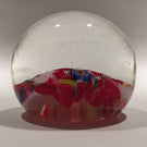 Vintage Chinese Art Glass Paperweight End Of Day Scramble Twists & Millefiori