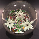 Antique Bohemian Eastern European Art Glass Paperweight Lamp Worked Flower