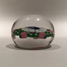 Miniature Clichy Art Glass Paperweight a Concentric Millefiori With Rose Canes