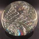 Signed Tom Philabaum Modern Art Glass Paperweight Dichroic Bubble Twist