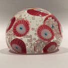 Vintage Murano Art Glass Paperweight Scattered Red Millefiori on Clear