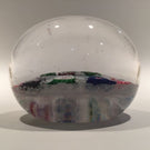 Rare Antique Clichy Art Glass Paperweight Chequered Complex Millefiori W/ Rose