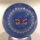Rare Caithness Art Glass Paperweight Butterfly With Millefiori Garland